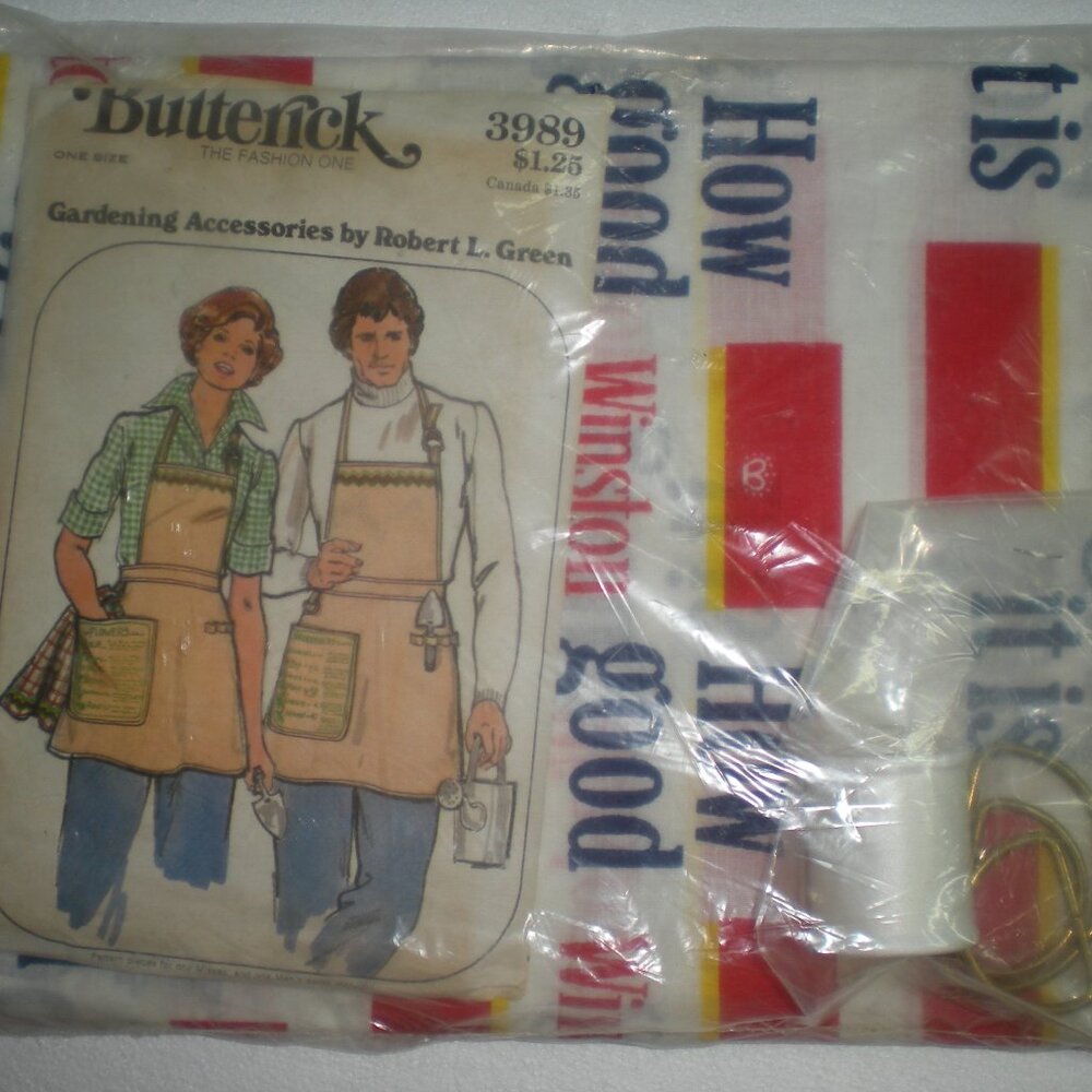 WINSTON CIGARETTE FABRIC MATERIAL WITH APRON PATTERN BUTTERICK MCM